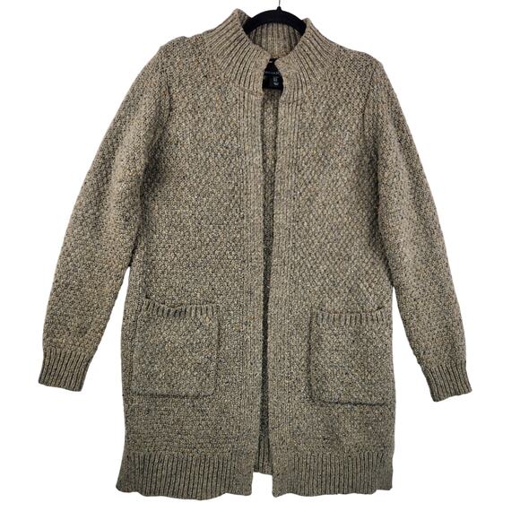 Cynthia Rowley Sweaters - Cynthia Rowley Open Cardigan Sweater Women’s M Wool Blend Brown Chunky Knit EUC